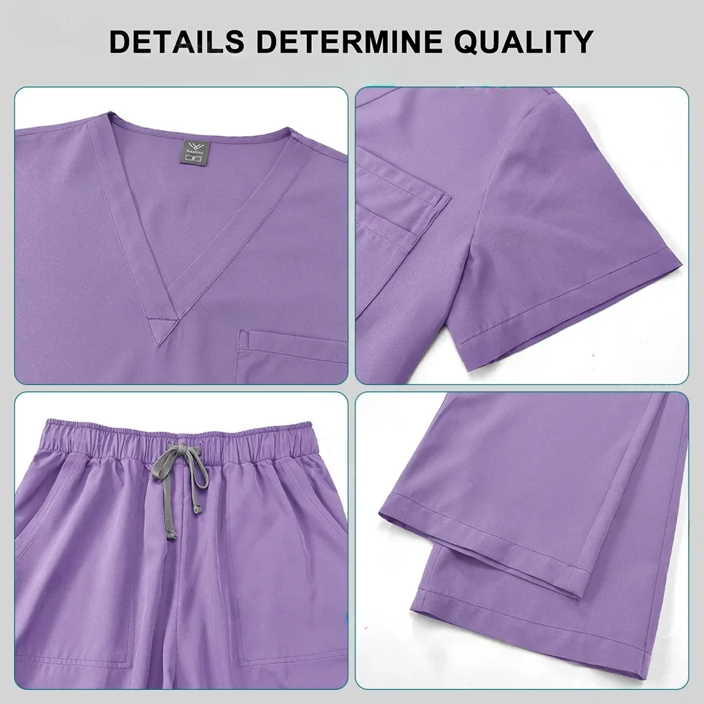 Ensemble de blouses d'infirmière classiques pour hommes, accessoires d'infirmière, uniforme médical chirurgical dentaire clinique, haut et pantalon, vêtements de travail de laboratoire, nouvelle collection