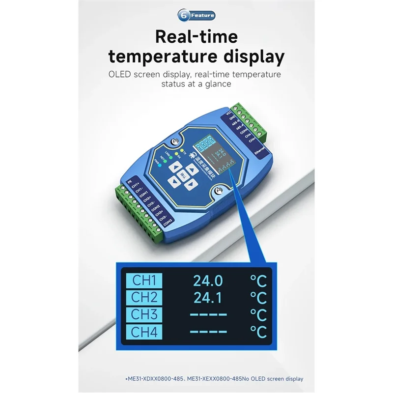 

-A32M Temperature Acquisition Module 4 Way PT100 RTD Modbus RS485 Ethernet Interface Gateway Watchdog DNS Industrial