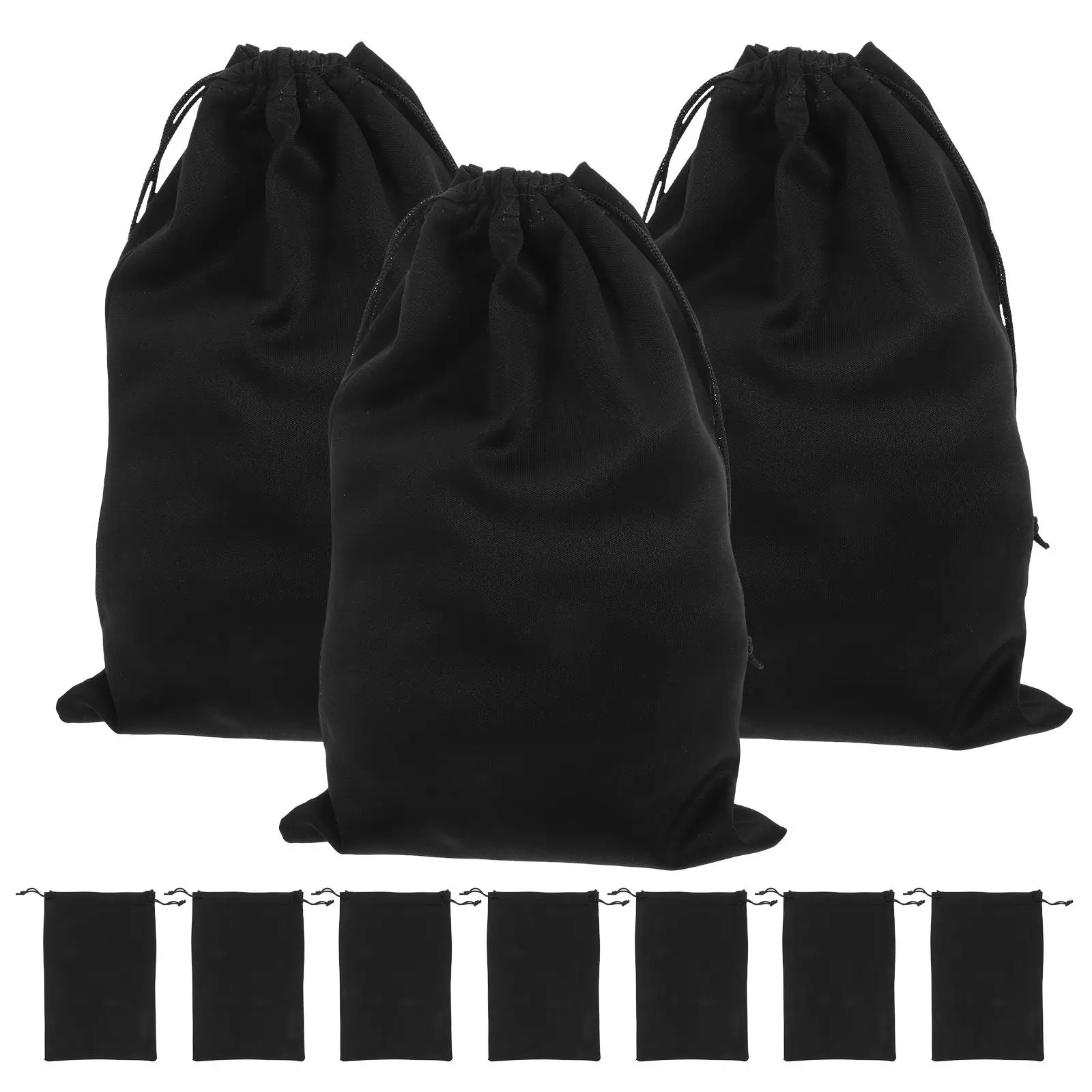 10pcs Ski Goggles Bags Black 25x14cm Drawstring Pouches Snow Goggles Case Goggle Carrying Glasses Sleeve Storage