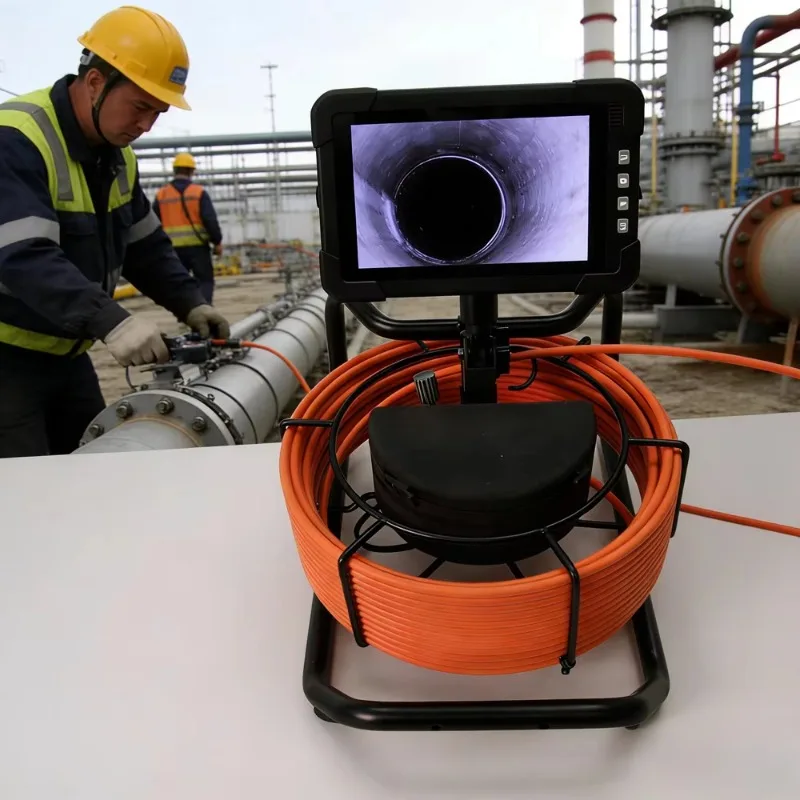 7 Inch PD730H 4K HD Pipe Inspection Probe 20m Cable 23mm Lens 120° View For Pipeline Internal Checking