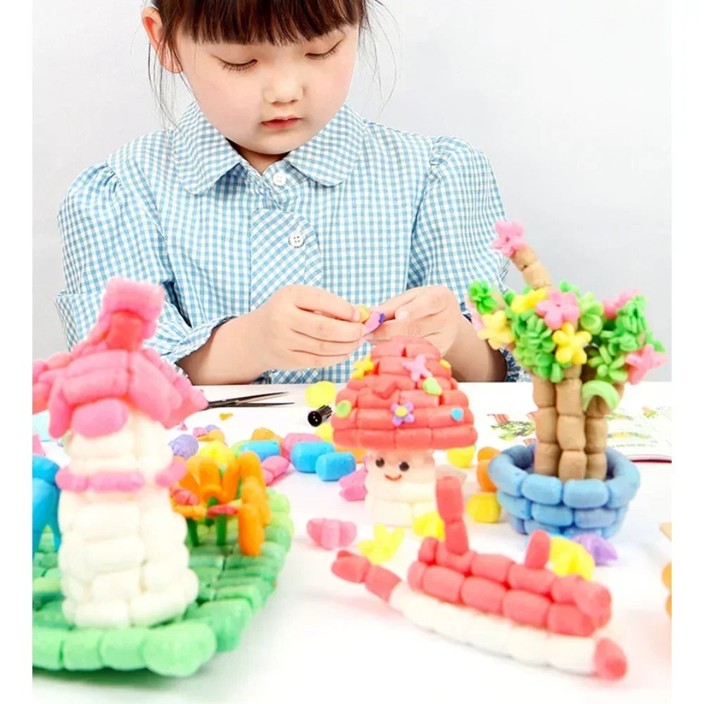 

500PCS Handmade DIY Sticky Arts Craft Toys Painting Corn Starch Colorful Plasticine for Children Puzzle etiquetas ropa niños