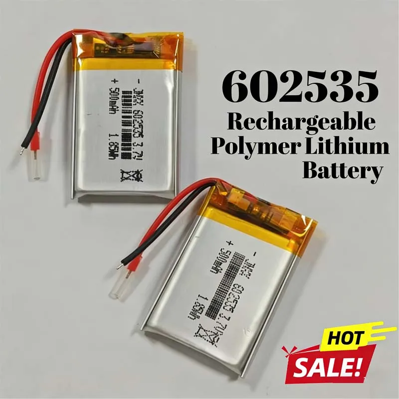 New 602535 3.7V 500mAh Rechargeable Lithium Polymer Lipo Battery | For Trackers Monitors Dog Trainers Cells