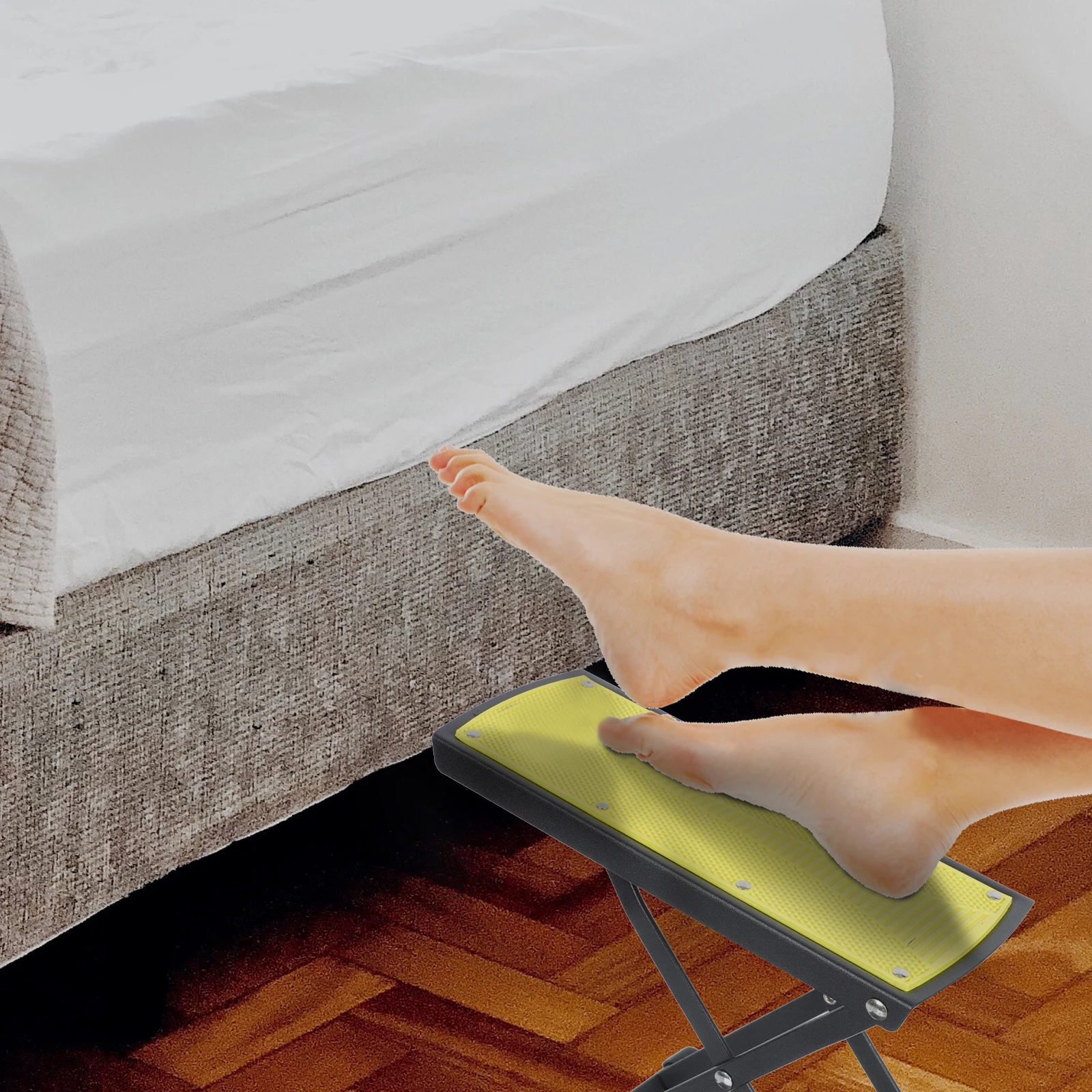 

Adjustable Pedicure Pedal Nail Art Footboard Manicure Support Tool Foldable Footstool Shower Shelf Metal Tube Rubber Mat