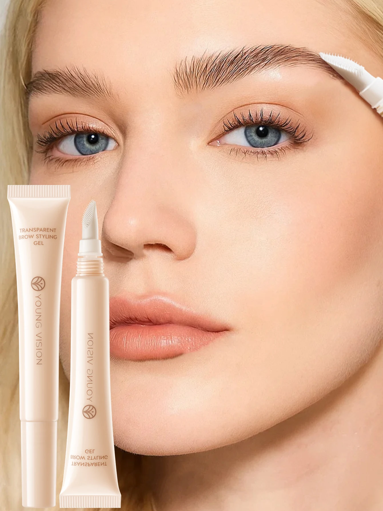 Gel à sourcils transparent – Formule légère et non frappe avec applicateur micro-peigne pour une couverture uniforme, texture naturelle et br parfait