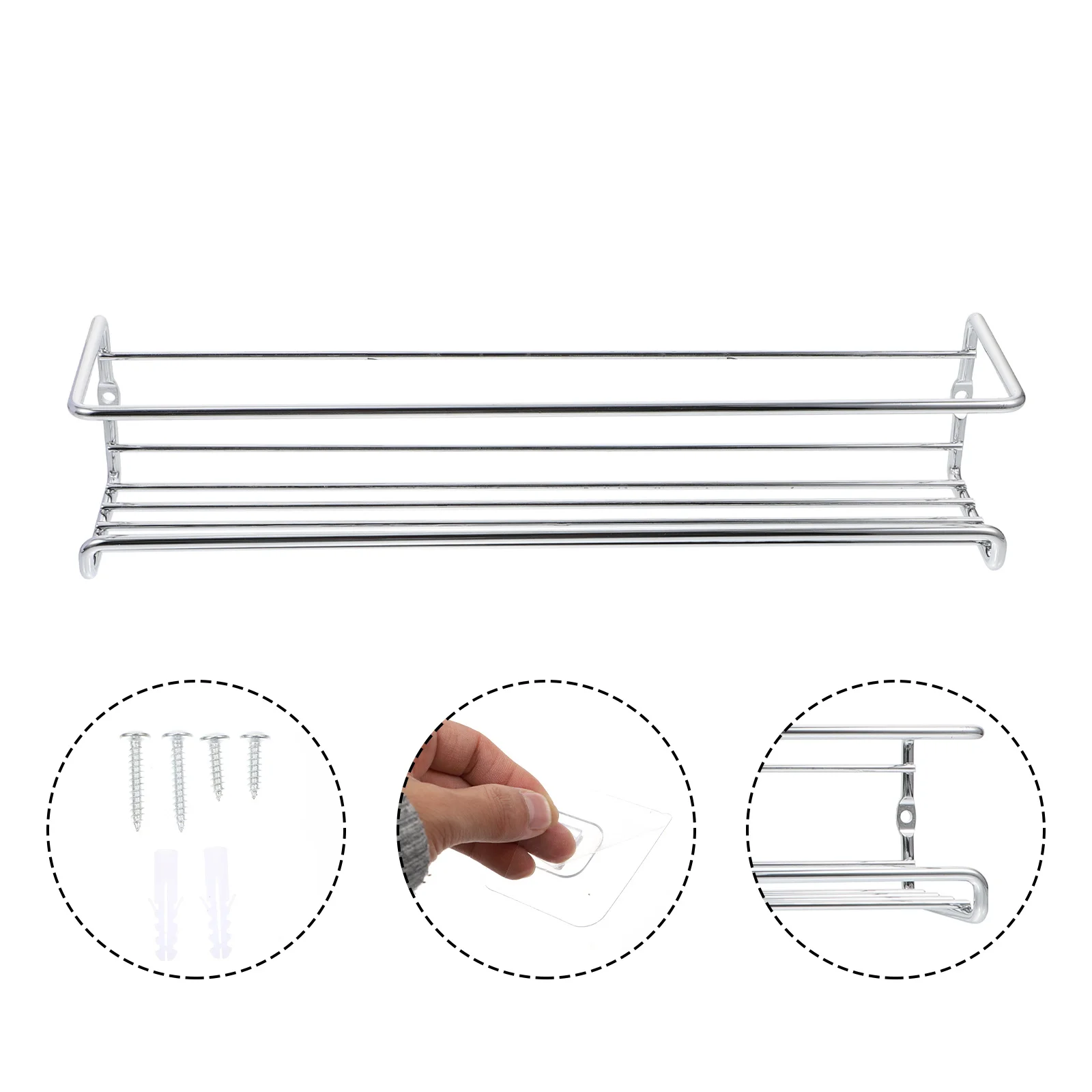 

2 set Kitchen Seasoning Rack Wall-Mounted Spice Racks Storage Holder For Bottles Kitchen Organization Shelf Nail-Free