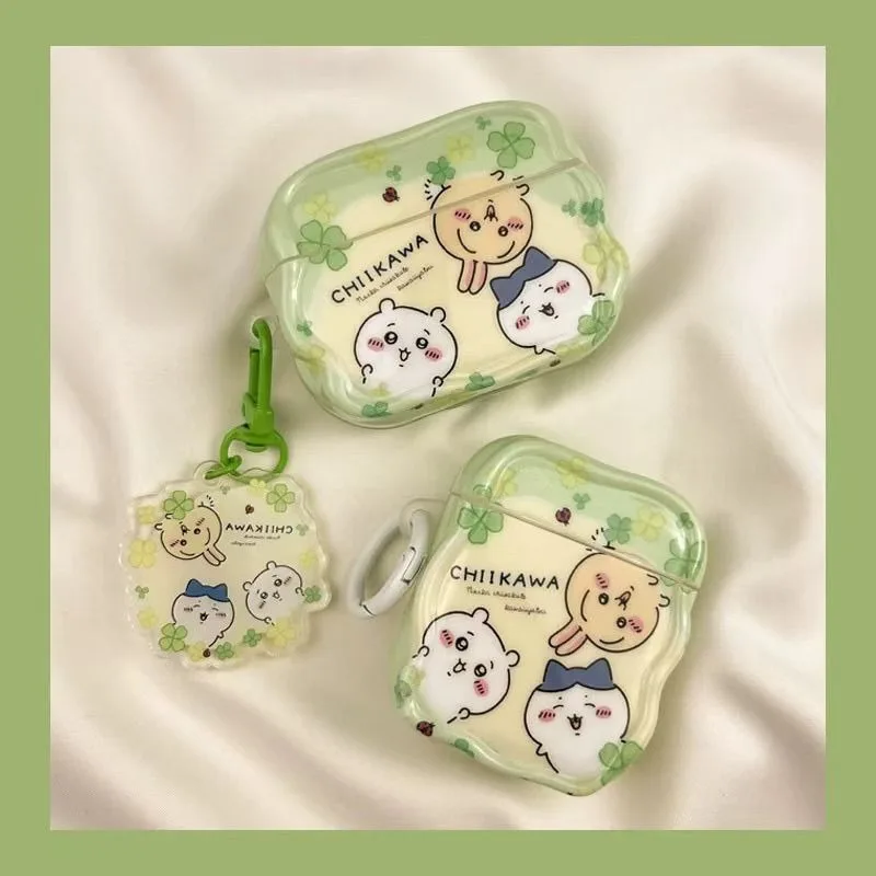Kawaii Four Leaf Clover Chiikawa Compatible with AirPods 1/2/3 Pro 3 4/5 for Apple Earphone Protective Case Cover Birthday Gift
