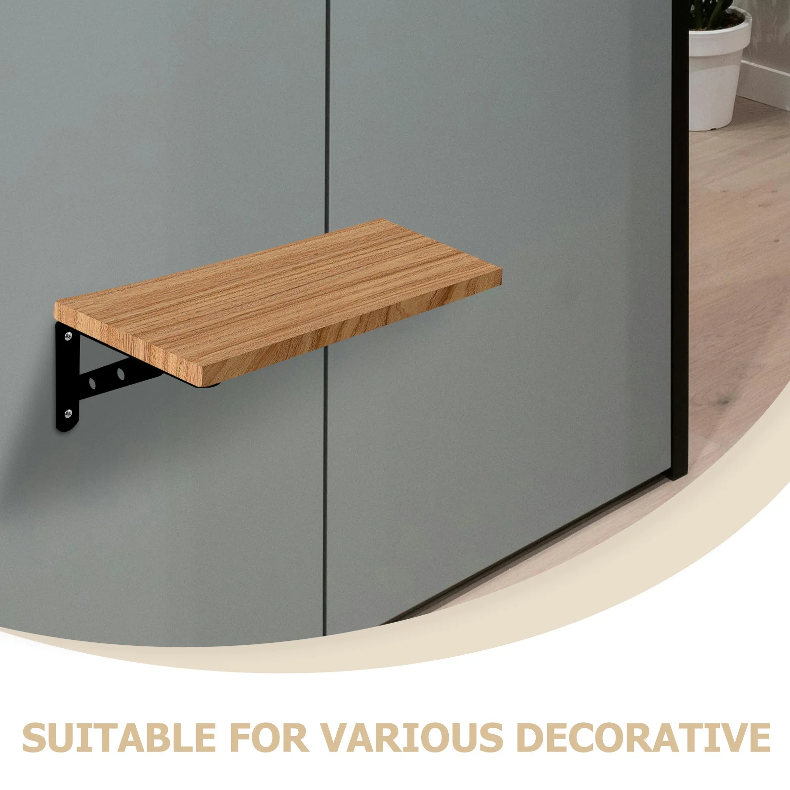 2 قطعة الثقيلة ريفي الجرف بين قوسين أسود معدن L قوس جدار جبل لرفوف الخشب ديكور غرفة مكتب المنزل المبرد الطابق قوس #5