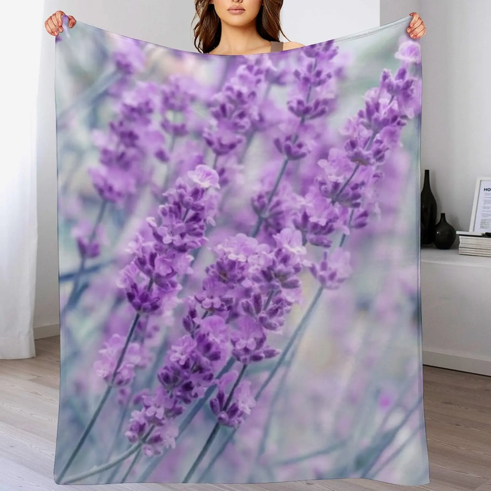 

Lavender Flower (Blurry) - Everyday Gift or Birthday Present for Nature Lover Throw Blanket Travel For Decorative Sofa Blankets