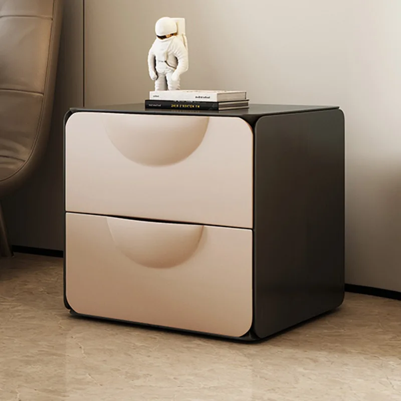 Solid wood bedside table modern simple flannel drawer storage locker, floor cabinet