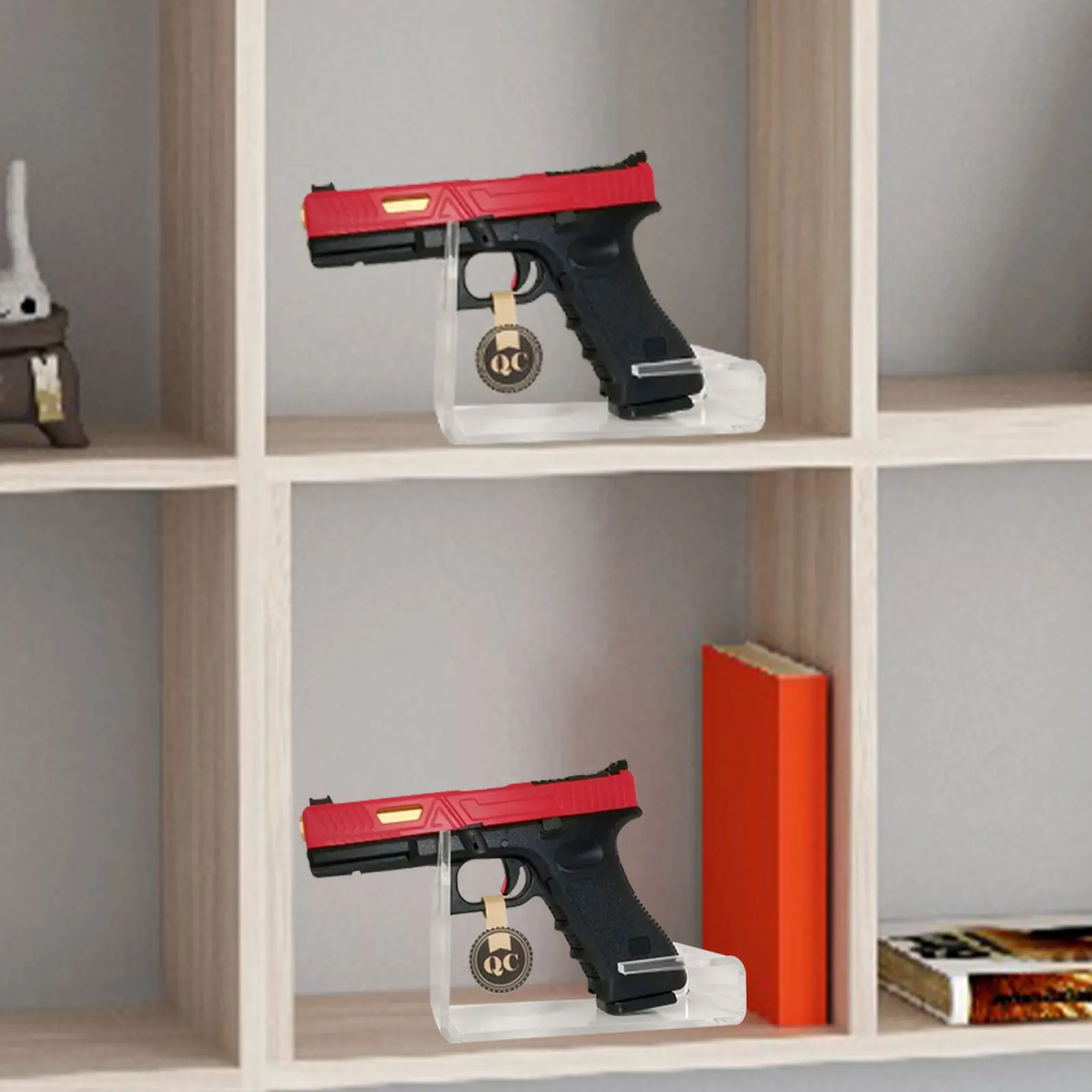 Pistol Rack 2 Pack Acrylic Display Stand For Pistol Acrylic Toy Pistol Display Holders Hangers 5.5 X 2.5 X 3inch Gifts For Men