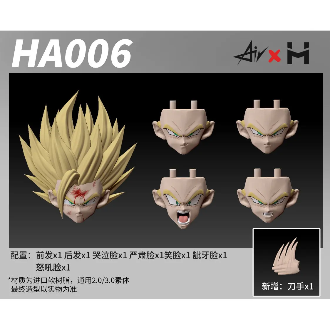 

HM & AIR Studio Dragon Ball Super Saiyan 2 SSJ2 Son Gohan, аксессуары для головы, скульптура головы, аниме, экшн-фигурка, игрушки, подарки