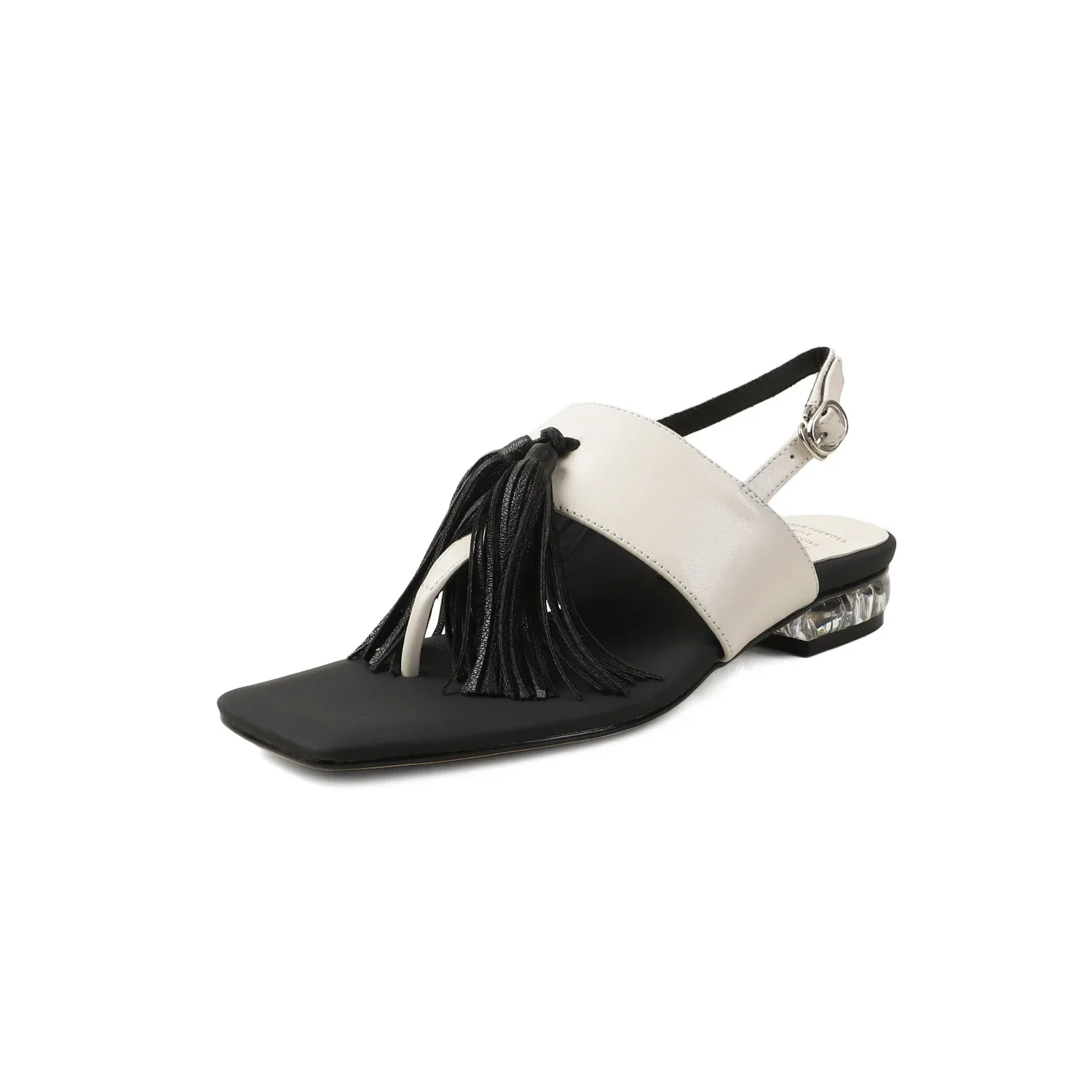 

2025 New Fashion Women Tassels Sandal Shoes Cow Leather Slingback Casual Summer Sandals Open Toe Shoes Dress Clip-toe Shoes