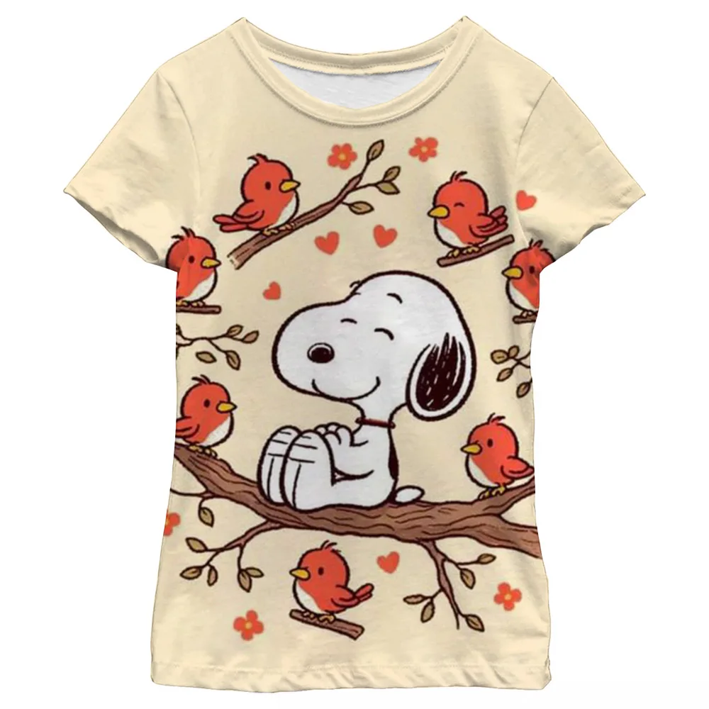 New anime Snoopy Printed T-shirt Kids Short sleeve kids 3-14 years old boys and girls new fashion Pokemon top