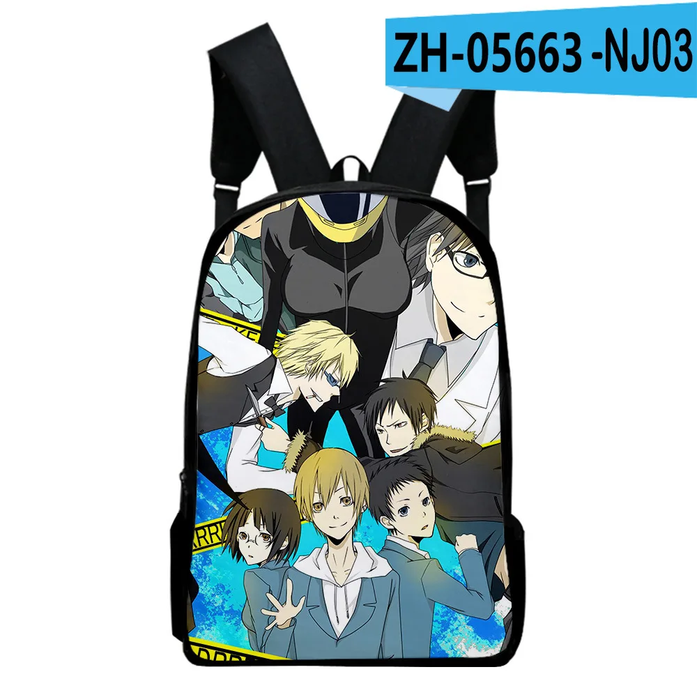 Creative Novelty Youthful durarara Student School Bags Notebook Backpacks 3D Printed Oxford Waterproof Boys/Girls Travel Bags