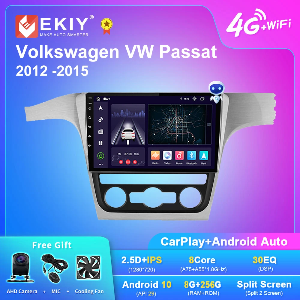 

EKIY X7 Android 10 Auto Car Radio For Volkswagen VW Passat 2012 -2015 Stereo GPS Navi Multimedia Player No 2din Carplay AI Voice