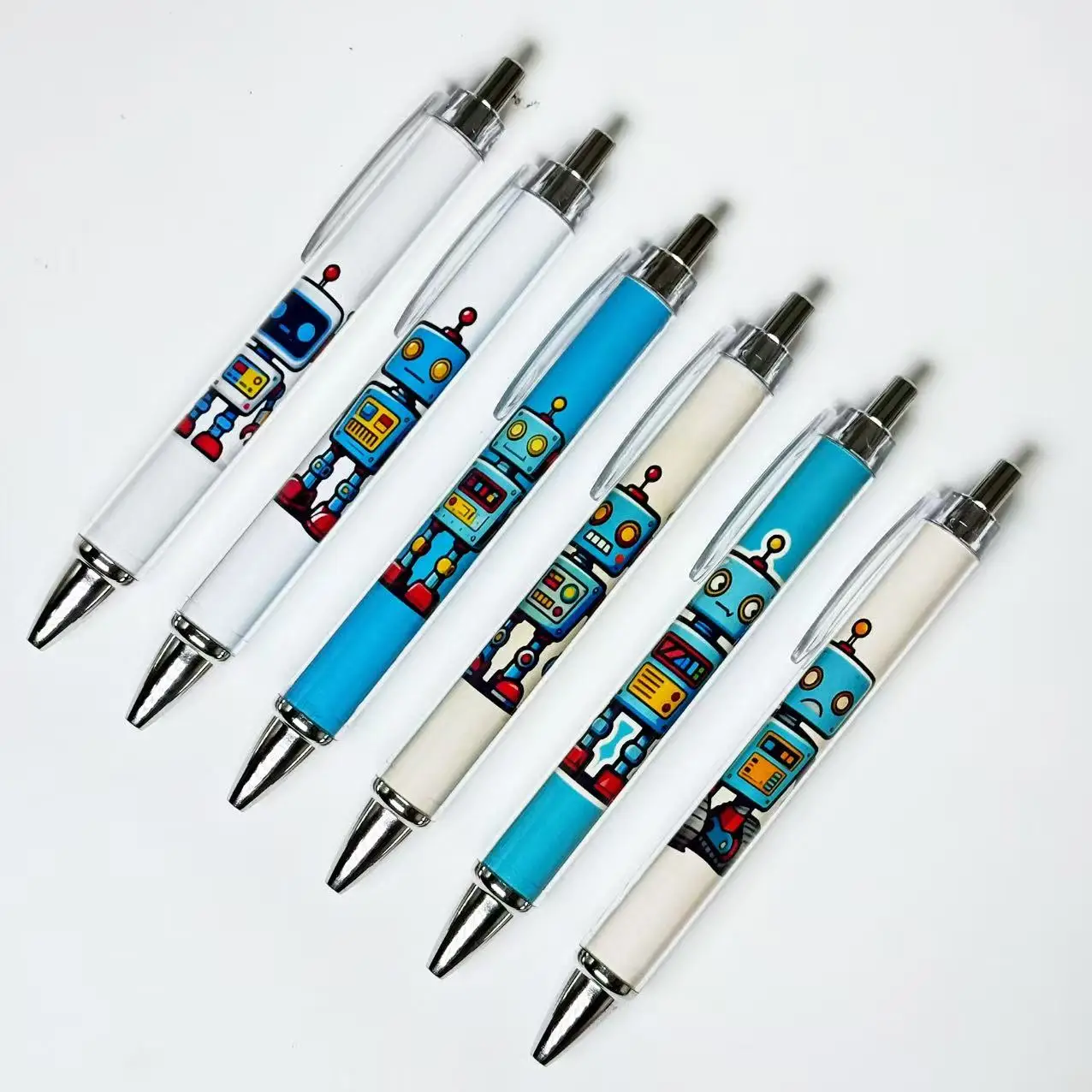 8pcs/15pcs 창의적인 기계 테마 볼펜 로봇 시리즈 볼펜 학생용 필기구