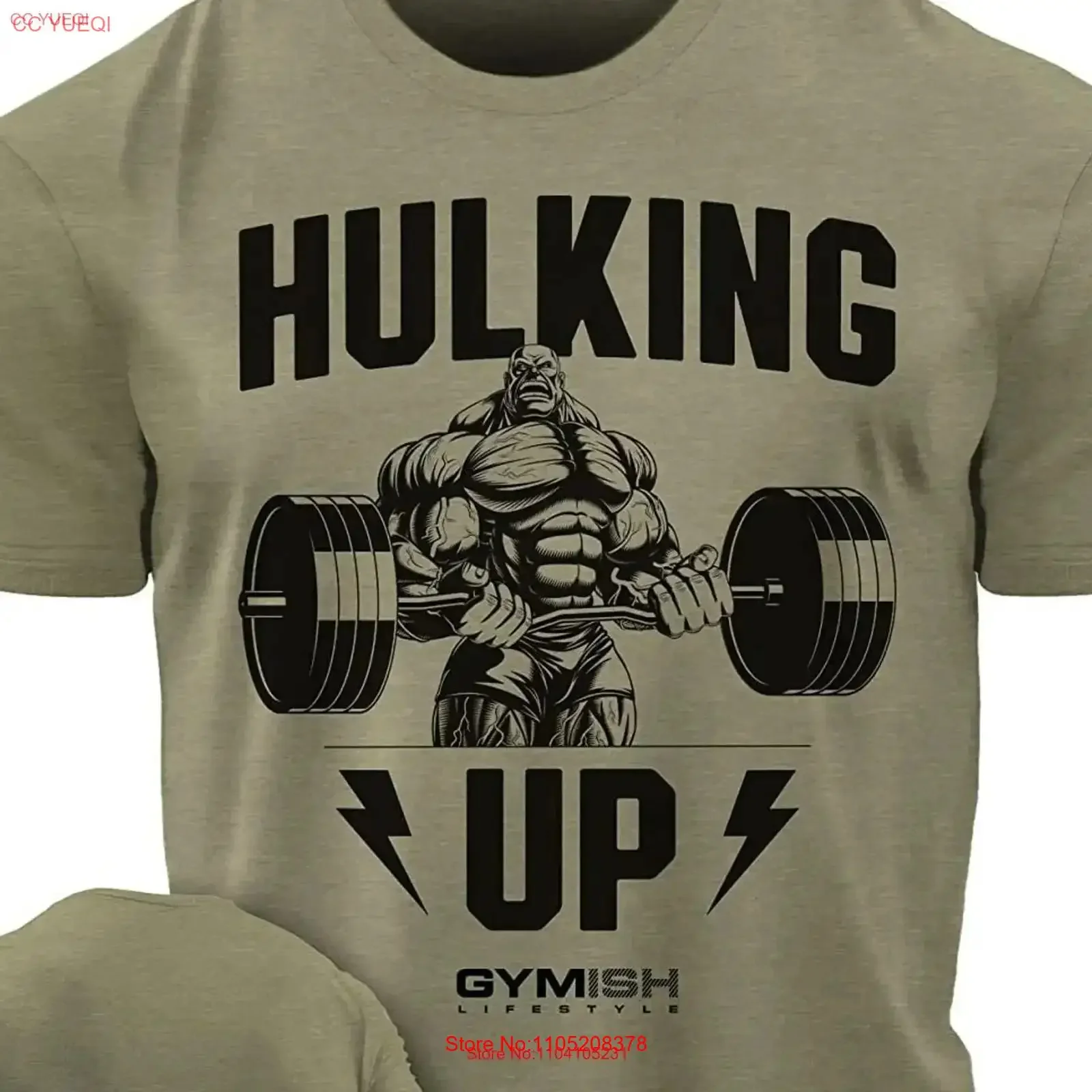 037 Hulking Up تجريب تي شيرت مضحك الصالة الرياضية رفع Deadlift خمر غسلها للجنسين امتدت مصمم الملابس لينة #1