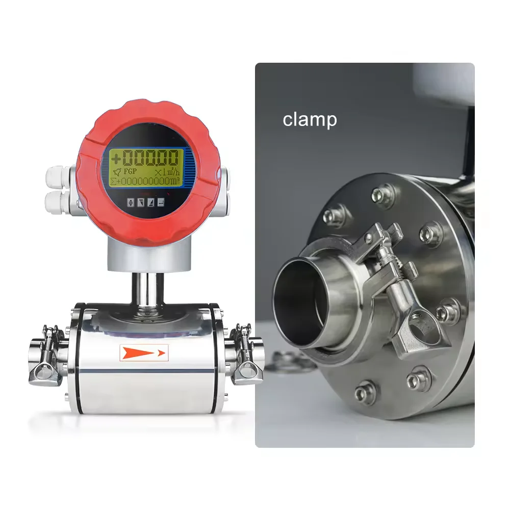 

High Accuracy Food Grade SS304 Sanitary 2 Inch 50mm Electromagnetic Flow Meter Beverage Milk Magnetic Flowmeter