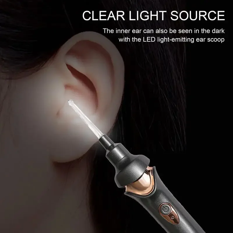 

Customizable Portable LED Ear Cleaner Spoon Charging Children Adult Luminous Artifact Ear-picking Earwax Cleaning
