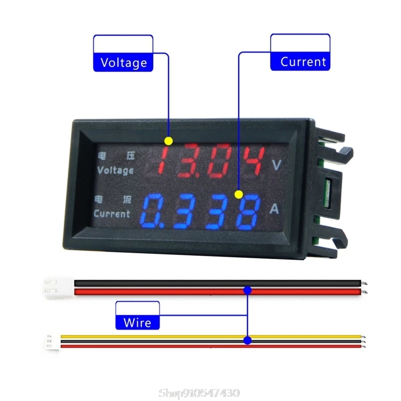 4 Digits High 100V 200V 10A Voltmeter Ammeter Dual LED Digital Display Amp Merter Panel Gauge O29 20 Dropship