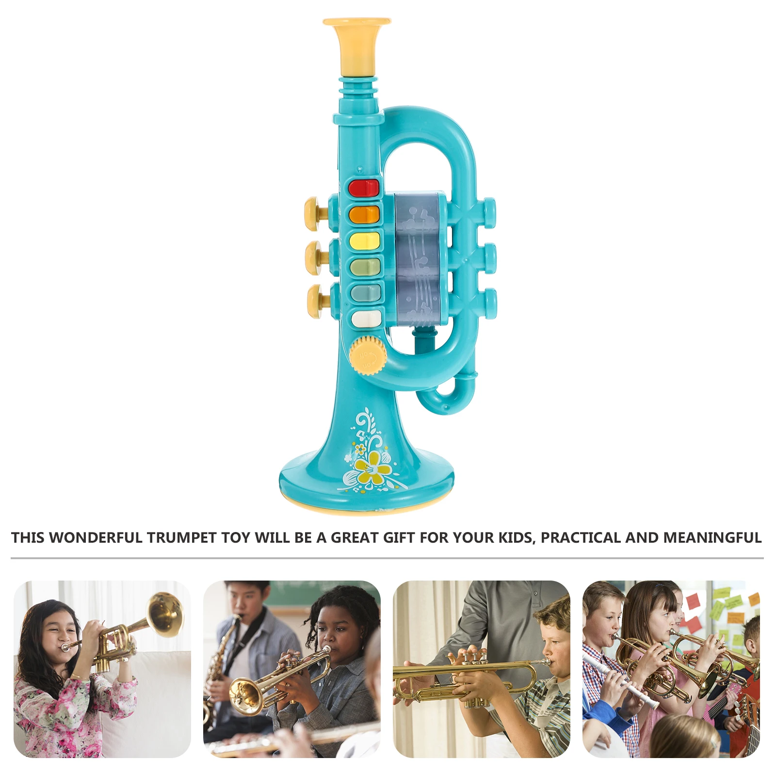 1 zestaw Plastikowa Trąbka dla Dzieci Mini Instrument Zabawka Muzyczna Edukacyjna Trąbka Instrument Dęty dla Dzieci