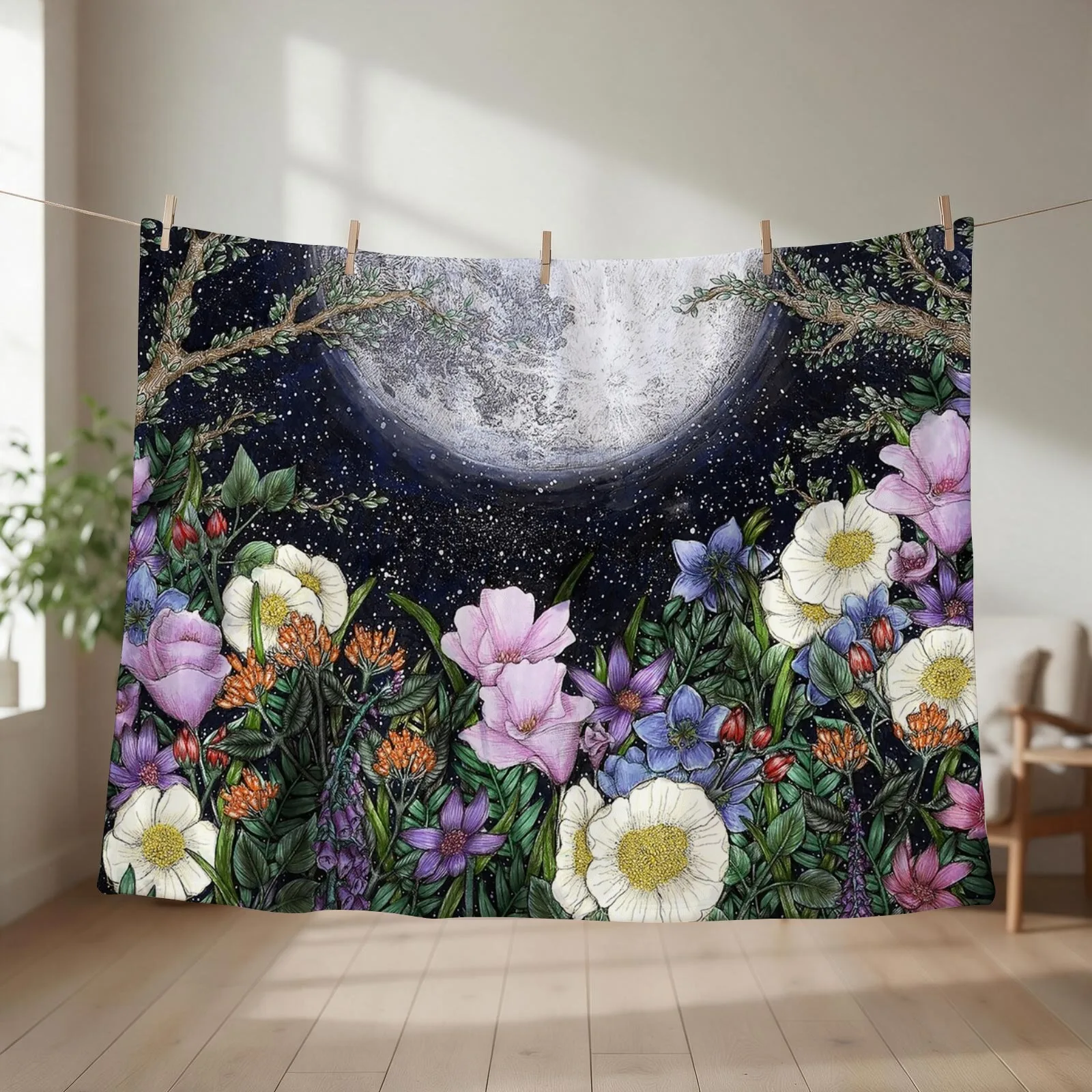 Midnight in the Garden II Throw Blanket Bed linens for winter Soft Plush Plaid Decorative Beds Blankets