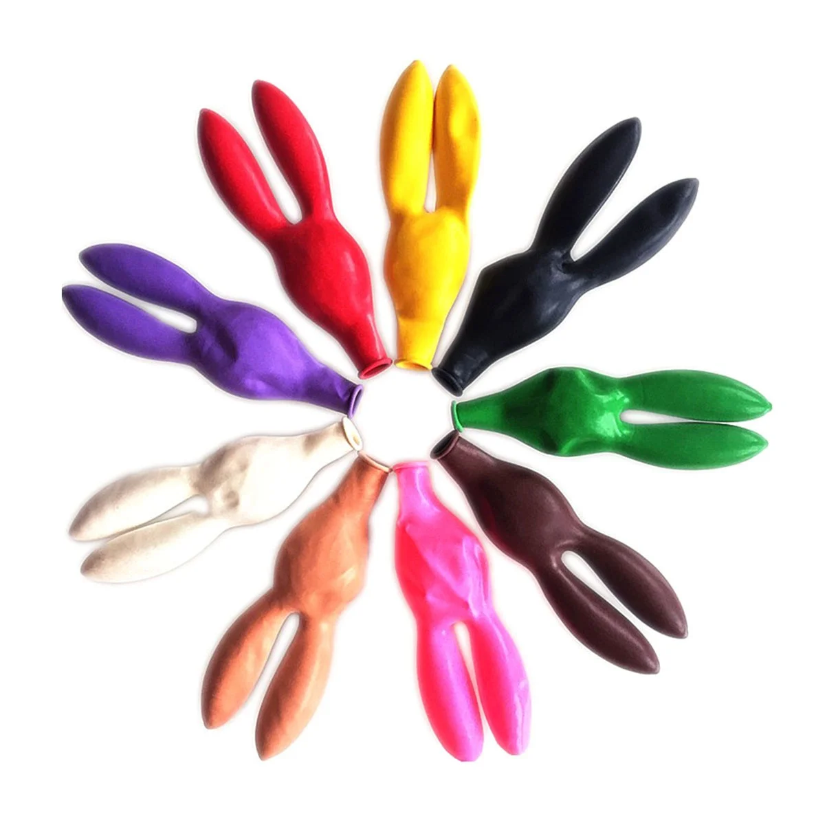 

30pcs Large Head Rabbit 12 Inch Mixed Color Durable Reusable For Birthday Party Decor Balloon Rabbit Ear Balloon Decor