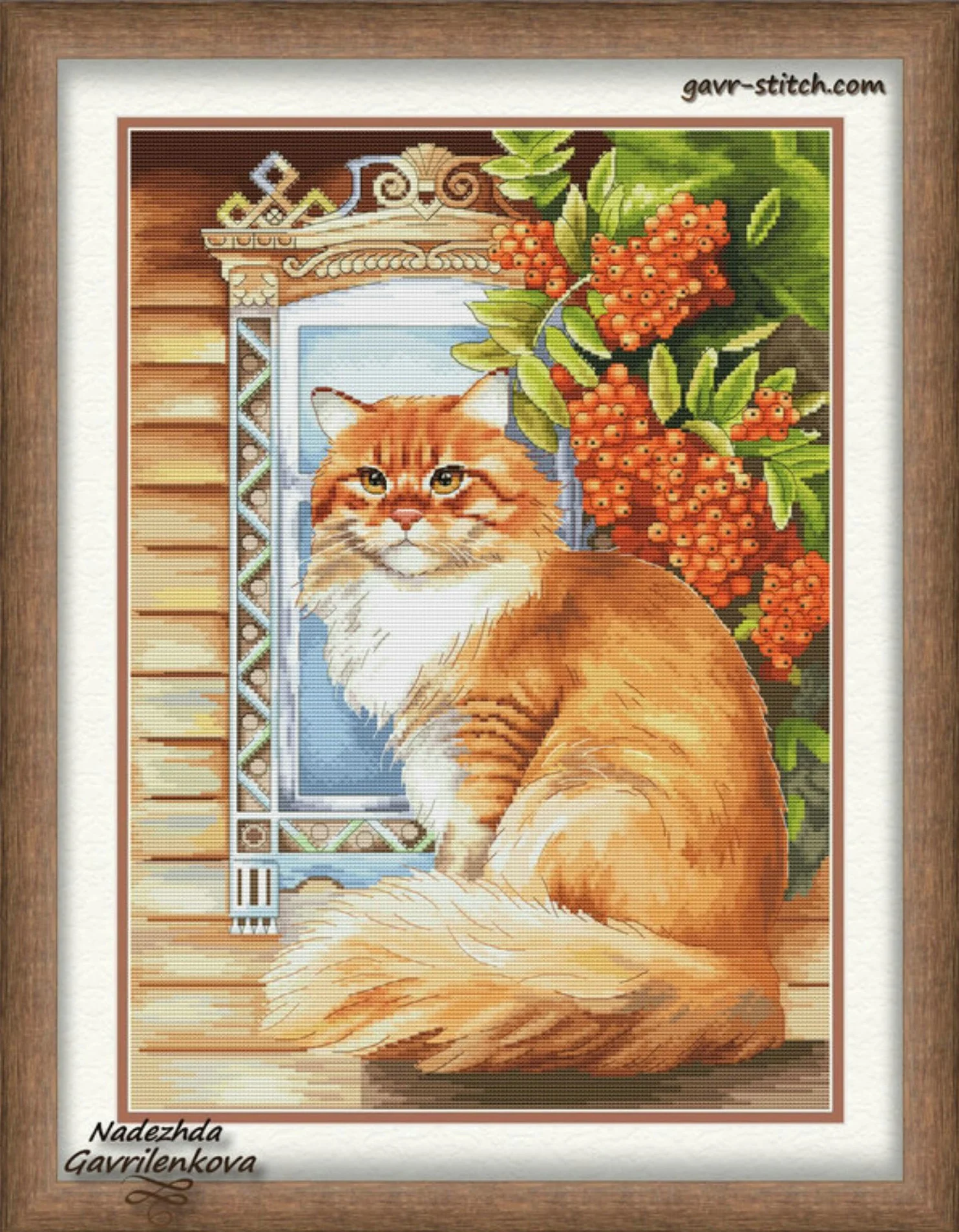 

25-Cat by the window 41-54 DIY Needle Work Cross Stitch counted Cross Stitch Kit 28ct 14ct 32ct Metallic cotton aida