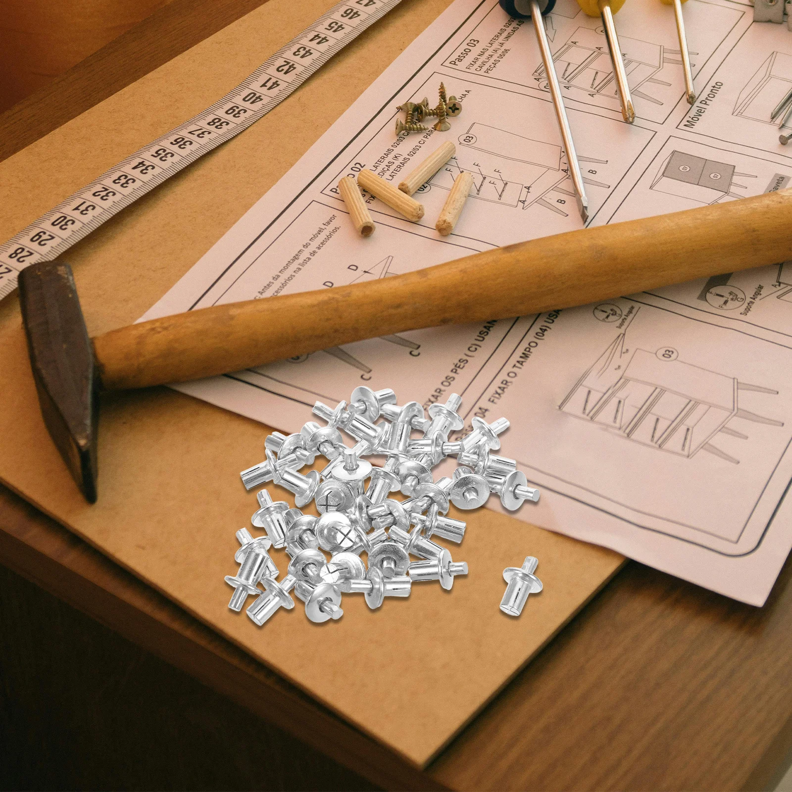 

200Pcs Expansion Rivet 5 X 7Mm Aluminum Knock Type Blind Rivets for Metal Assembly Round Head Drive Rivets Hardware Fasteners