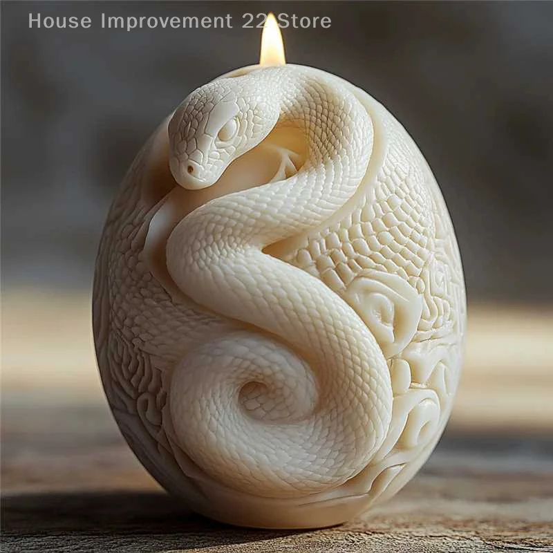 Snake Coiled Around Pillar Relief Cylindrical Candle Silicone Mold Cylinder Resin Silicone Mould Coiled Snake Gypsum Molds
