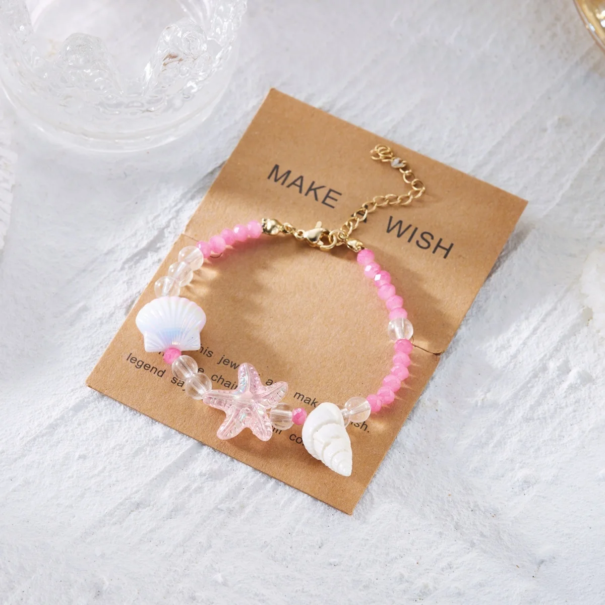Armbänder aus Kunstharz mit Seesternen, Muscheln und Reisperlen für Damen und Herren, trendige Seestern-Ozean-Strand-Armreifen, Sommerurlaub-Party-Schmuck – Detail 22