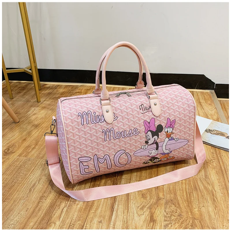 Bolso de hombro deportivo de moda con dibujos animados de Mickey de Disney, bolso de mensajero portátil ligero de viaje de gran capacidad para viaje corto