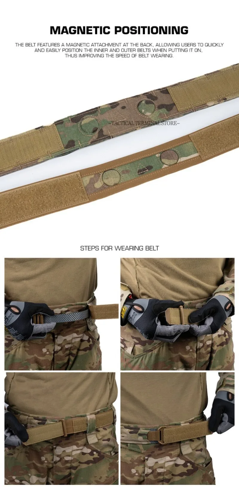 Taktischer MOLLE-Kampfgürtel für Outdoor-Jagd und Training mit Magnetischem Lokalisierungssystem und Doppeltem Innen- und Außengürtel – Detail 3