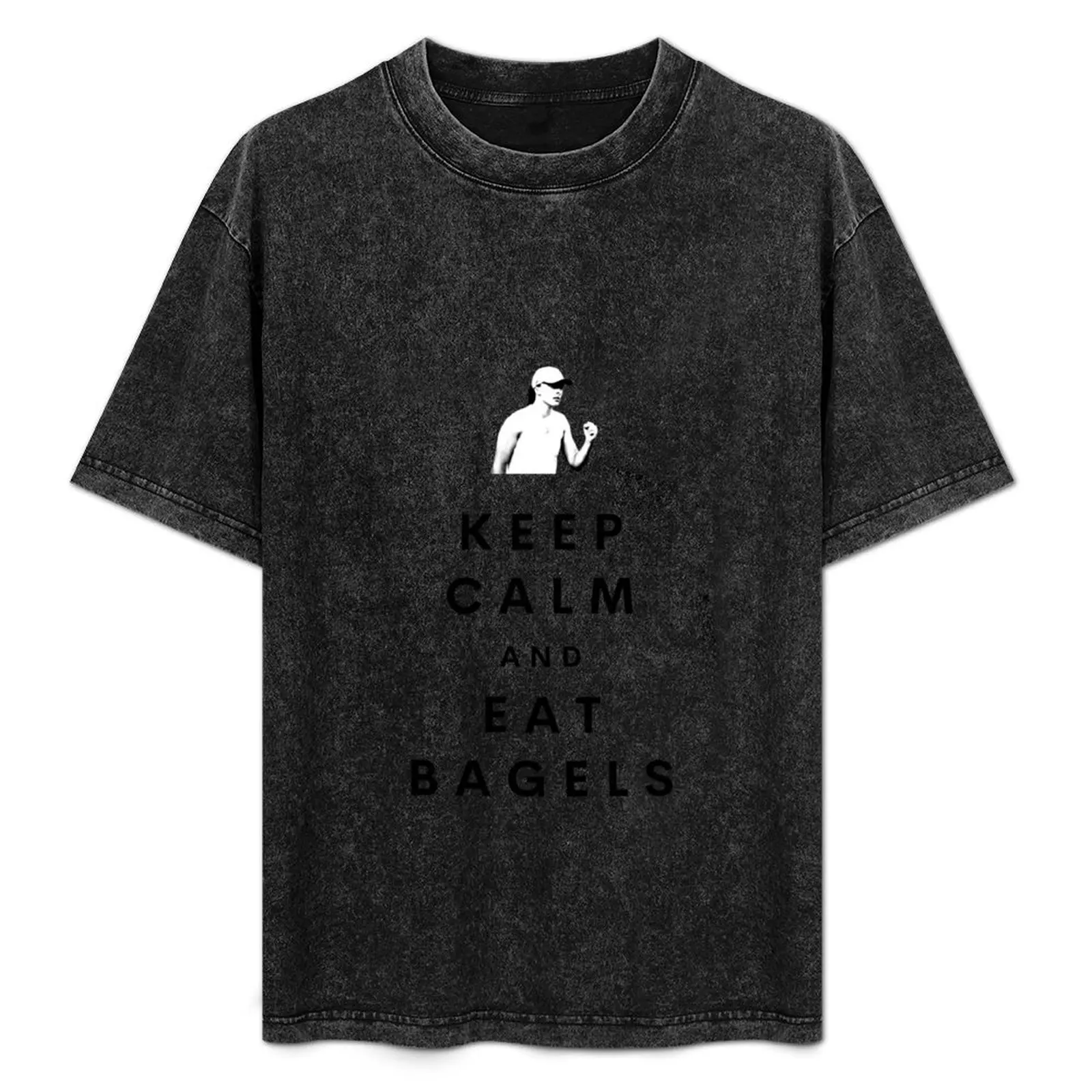 

Iga Swiatek Keep Calm and eat bagels T-Shirt vintage graphic tee animal prinfor boys graphics mens vintage t shirts