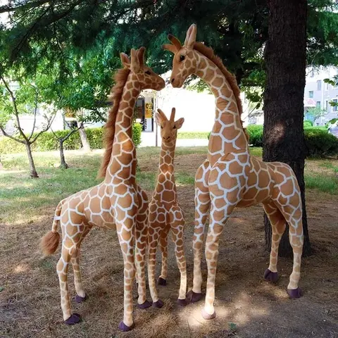 CanadaGiant High Quality Real Life Giraffe 50-140cm Plush Toys Stuffed Animals Dolls Soft Kids Children Baby Birthday Gift Room