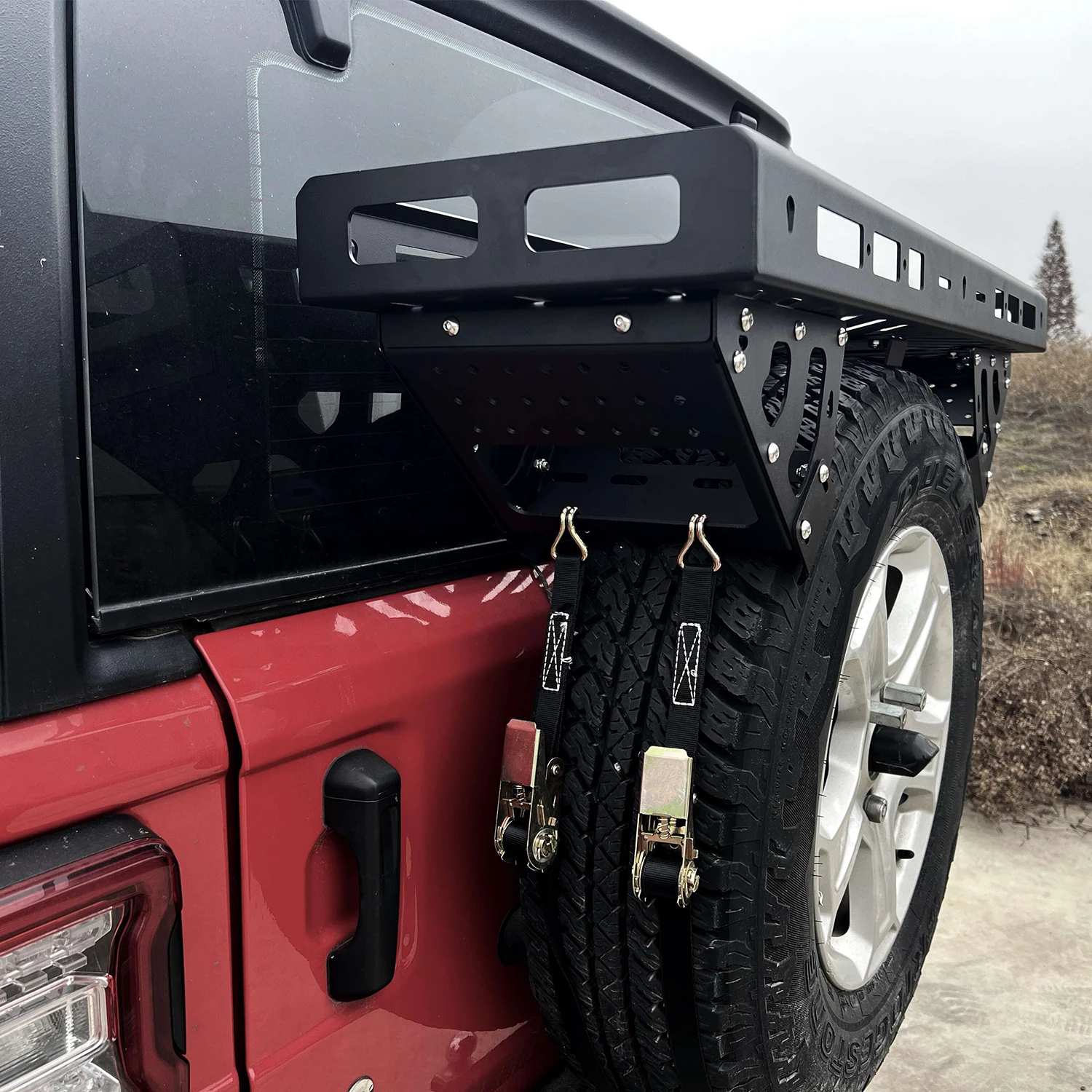 Spare Tire Carrier Bracket Heavy Duty Holder Holds up to 60kgs for Jeep Wrangler JK JL 2007-2022 LANTSUN JL1310