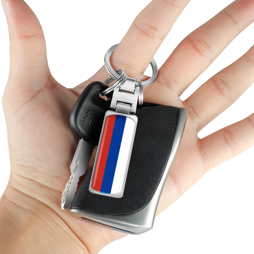 3D Car Key Holder Keyring National Flag Badge Keychain Decor For Spain Germany Russia France Mexico Poland Israel UK Flag Emblem - view 5