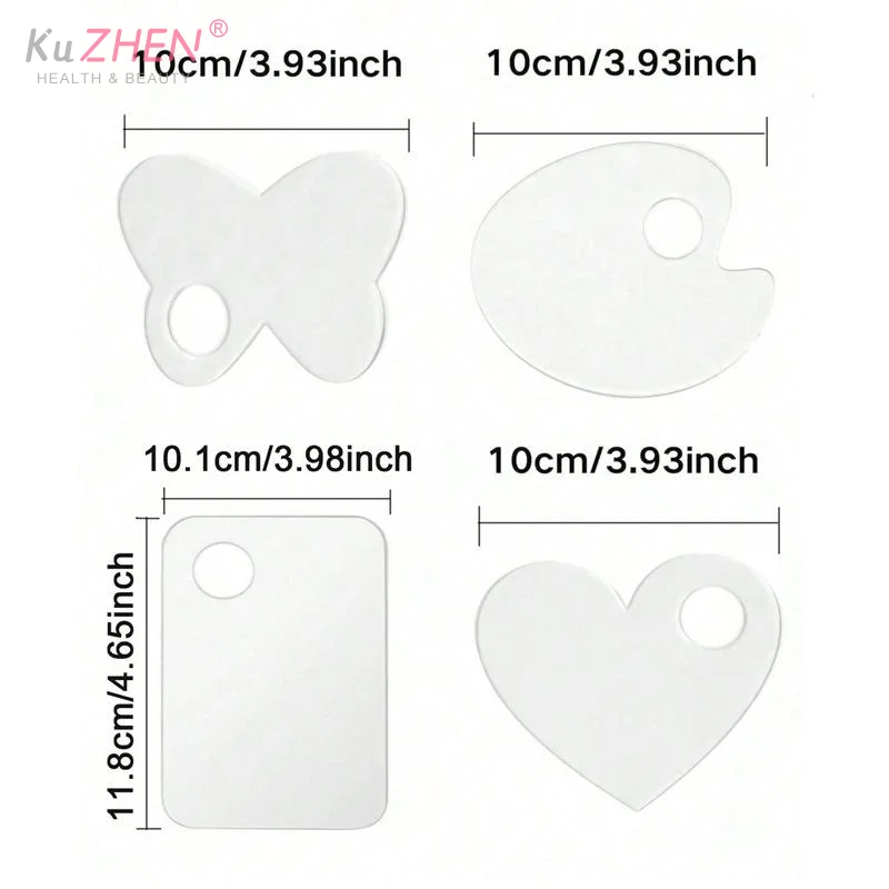 Paleta de maquillaje acrílica transparente, base líquida, crema mezcladora, cosmética Manual, mezclador de maquillaje, herramienta de belleza, 2 uds.