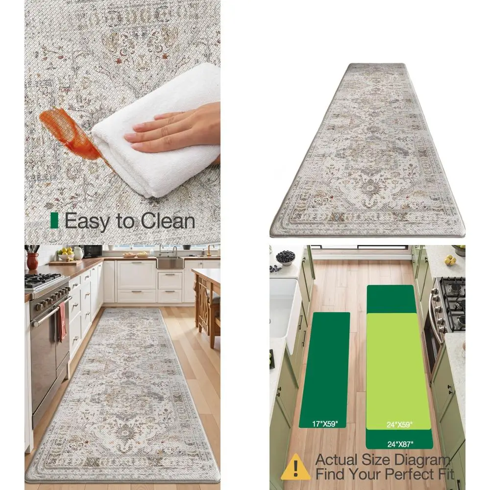 

Кухонный коврик из пены с эффектом памяти против усталости, моющаяся мягкая дорожка для пола, нескользящий коврик, 24x87 белый