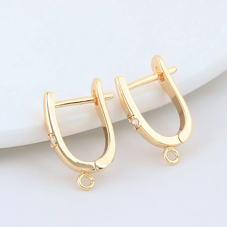 6PCS 14*19MM 14K Gold Color Brass Oval Earrings Hoops High Quality Jewelry Making Supplies Diy Findings Accessories