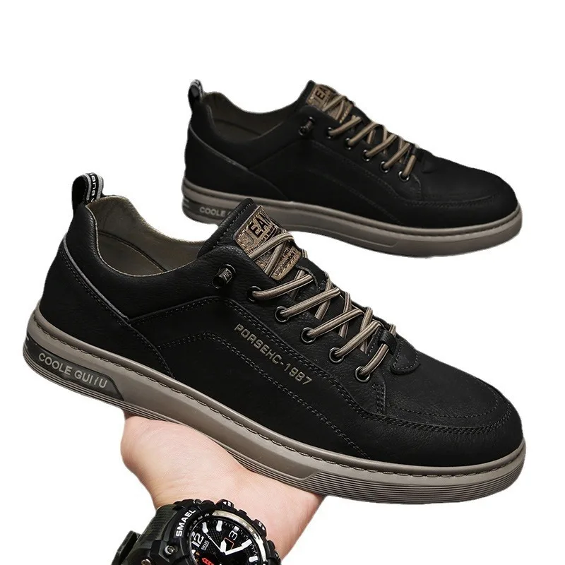 Scarpe Casual da uomo Sneakers bianche traspiranti moda guida scarpe da Tennis da passeggio per appartamenti da Skate maschili