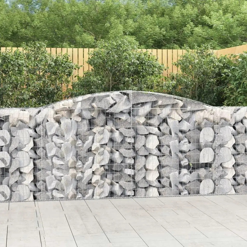 Galvanized Iron Arched Gabion Basket 157.5x19.7x39.4/47.2 for Landscaping & Garden Projects