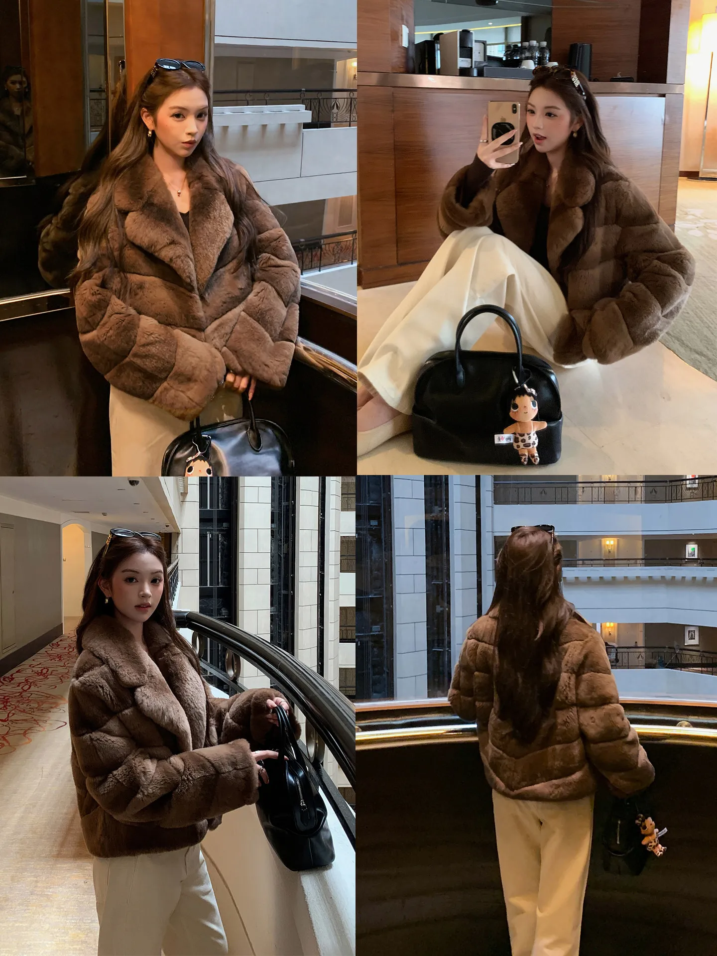 BFFUR High End Women Rabbit Fur Jackets Real Rex Rabbit Fur Coat With Lapel Collar Women's Short Warm Streetwear Coat