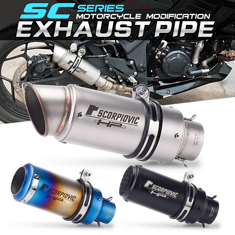 51mm Racing Motorcycle Exhaust Silencer Muffler GP-project Universal Sport Bike Muffler