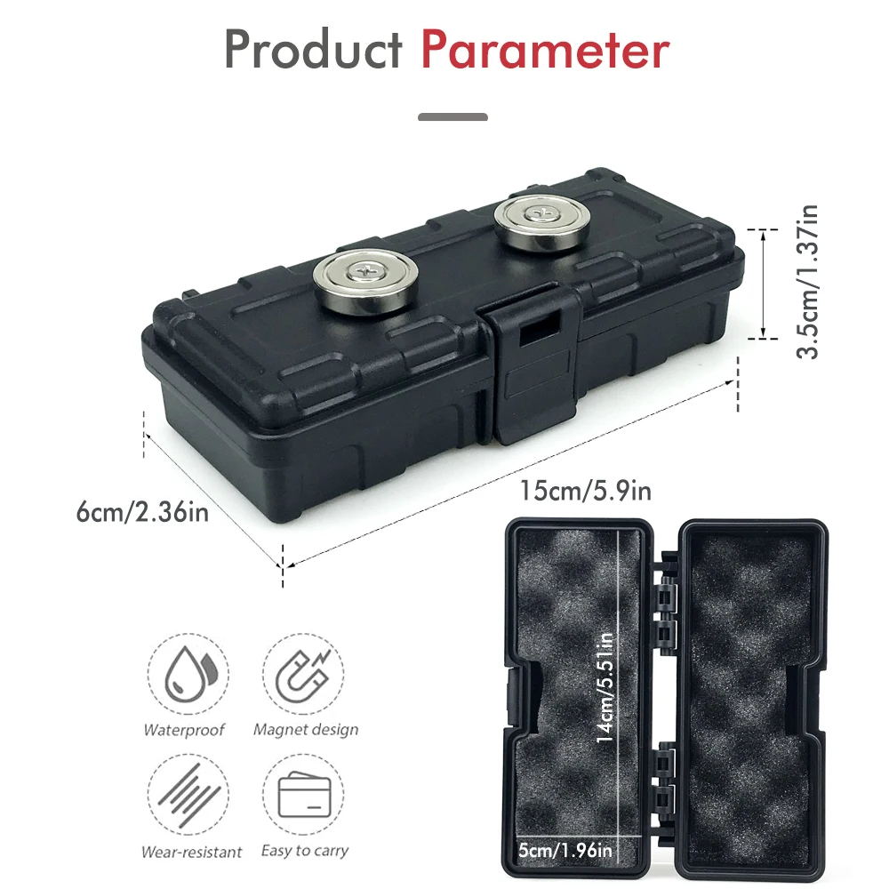 Hide Key Holder For Car Magnet Key Hider Car Key Holders Rust-Proof Mini Tool Box Anti-Collision Lining Secure Storage For Car