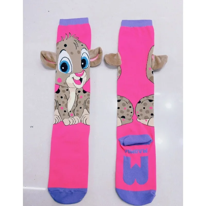 Fashionable knee length socks for girls, hand sewn cartoon dog ear socks that can be worn by both children and adults