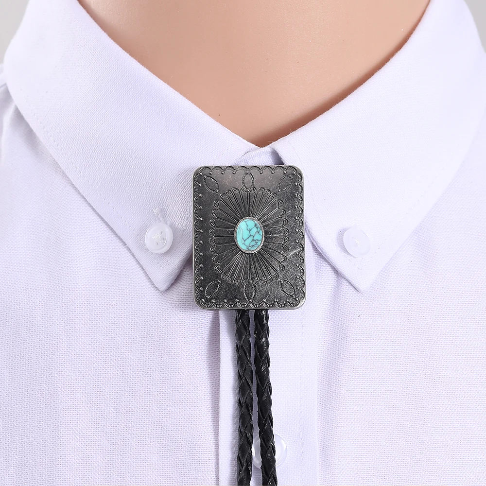 

Western cowboy bolo tie square men's novelty shirt accessories