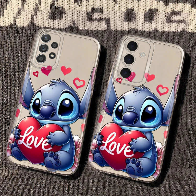 Disney Cute Stitch Phone Case for Samsung Galaxy A26 A71 A04 A73 A06 A56 A31 A02 A20s A16 A72 A05 A36 A50 A03 Clear Soft