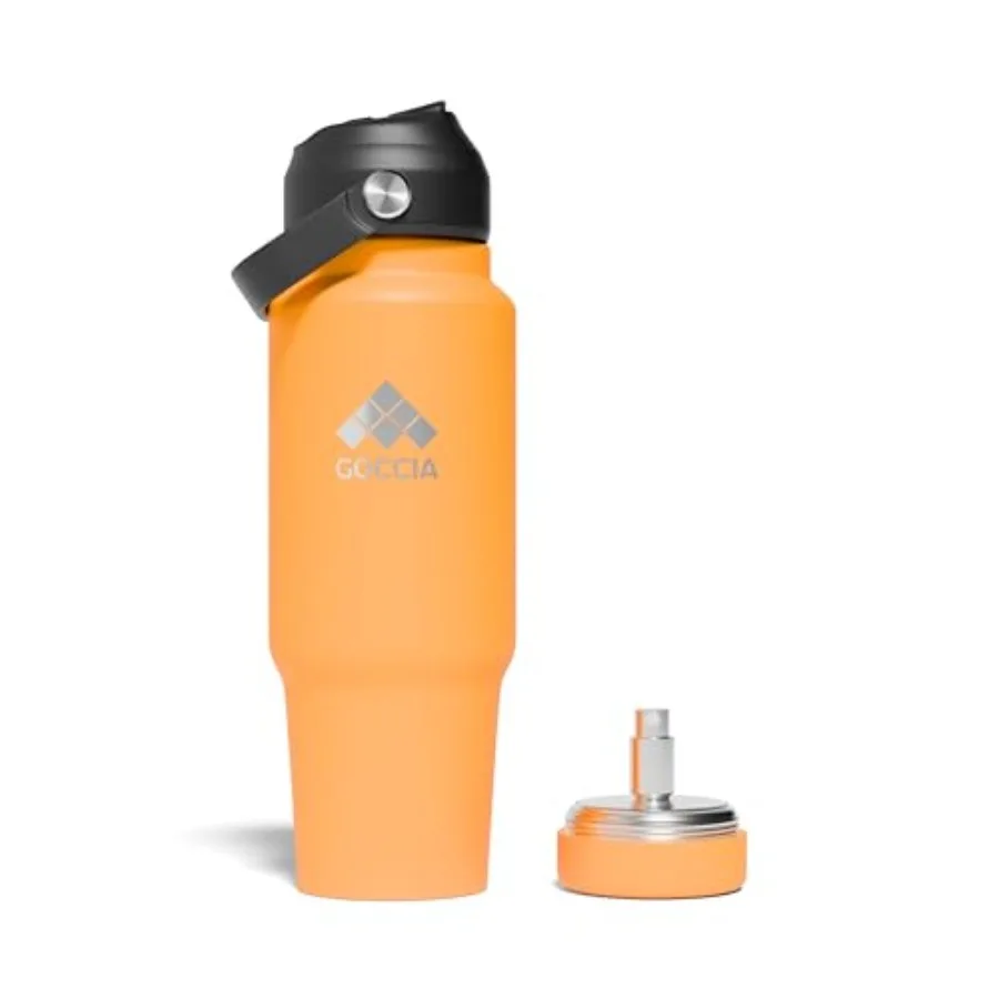 

Умная термобутылка Sip and Scent 2-в-1, 30 унций, с крышками-поилками и соломинкой, и многоразовым контейнером для парфюма, 3-слойная конструкция