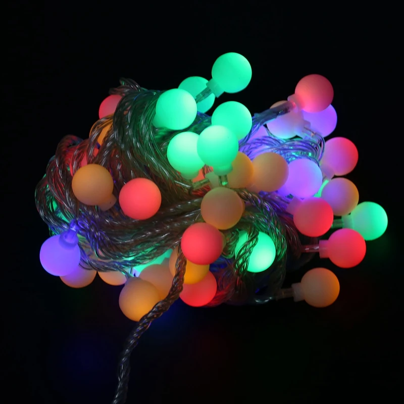 Lampa świąteczna String 220 V 10 M 60 LED Ball Pendant Light String Wtyczka EU